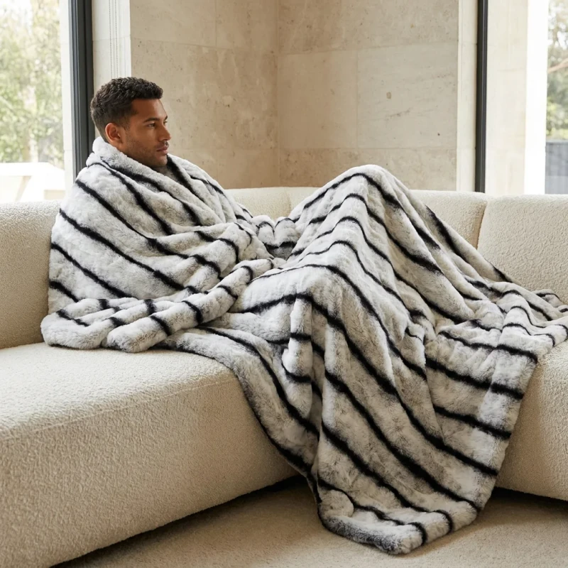 Knitted-Stretchy-Faux-Rabbit-Fur-Mink-Blanket-Spandex-Weighted-Drape-Eco-Friendly-Skin-Friendly-Four-Seasons-Use-Custom