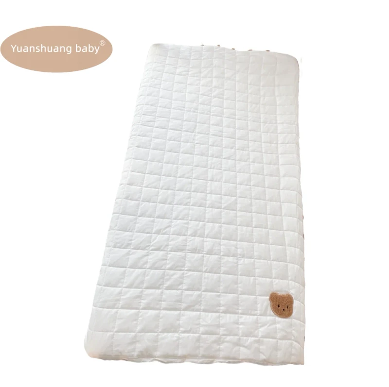 Korean-Cotton-Quilt-Baby-Bear-Embroidered-Small-Bed-Cover-Thickened-Kids-Bed-Mattress-Protective-Cover-Quilted-Baby-Bedspread