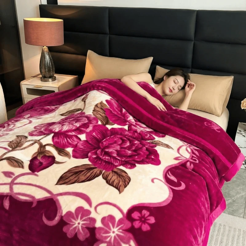 Korean-Mink-Blanket-Raschel-Double-Ply-Heavy-Thick-Winter-King-Size-Bed-Sofa-Soft-Warm-Polyester-Bedding