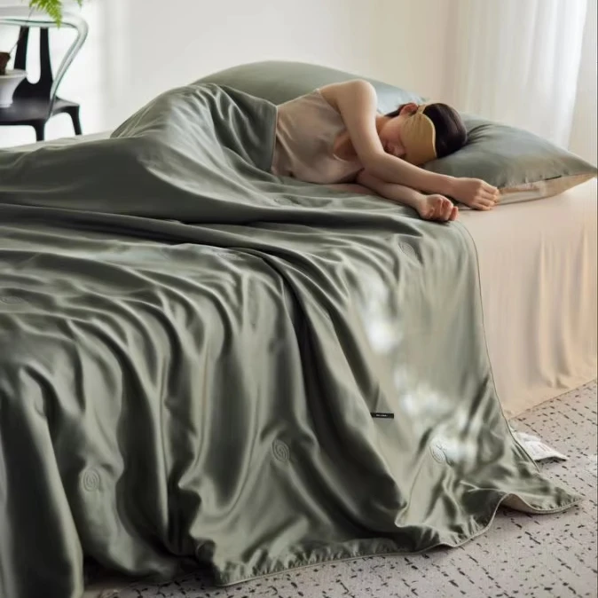 LIIESEN-100-Lyocell-Summer-Quilts-Soft-Smooth-Close-Fitting-Breathable-Eco-Friendly-Classic-Printed-Class-100S