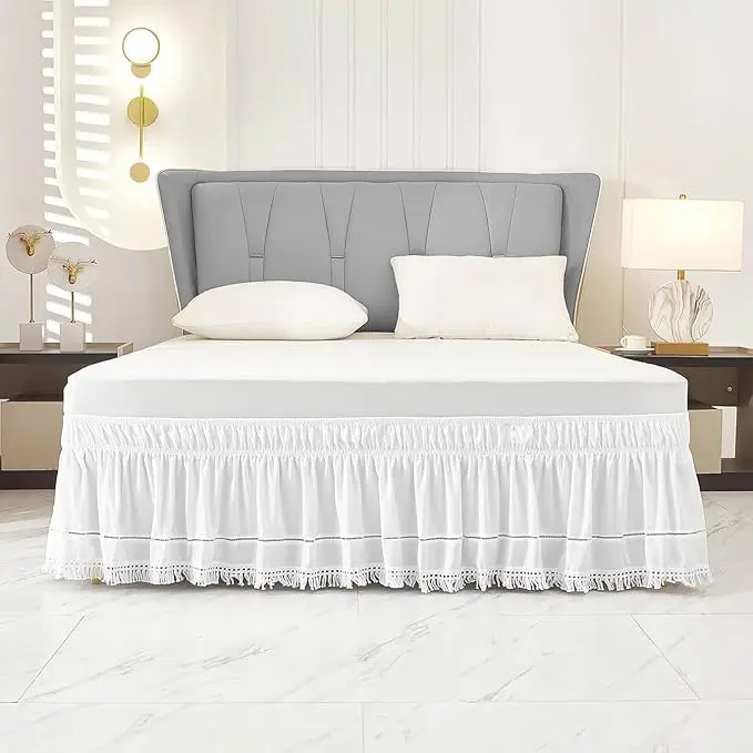 Lace-Bed-Skirt-Ruffled-Embroidered-Tassel-Bed-Skirt-Elastic-Dust-16-Inch-Drop-Bedroom-Decor-Bedding-Hotel-Bed-Skirting