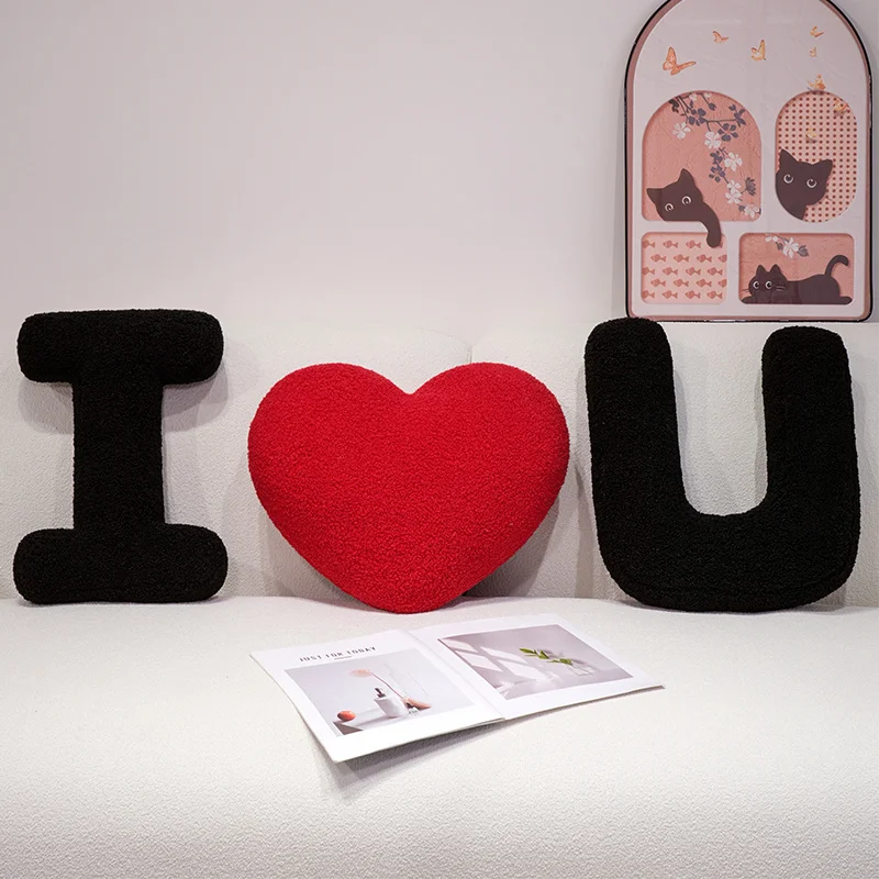 Letter-Alphabet-Throw-Pillow-A-Z-Red-Heart-Soft-Teddy-Plush-Pillow-Cotton-40cm-Custom-OEM-Gift