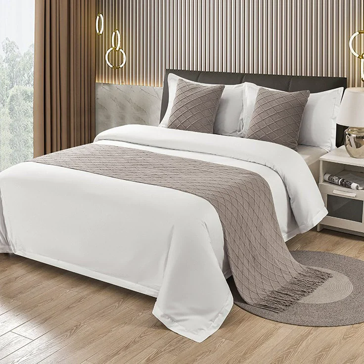 Light-Luxury-Modern-Simple-Guest-House-Hotel-Bed-Runner-Bed-Tail-Towel-Pillow-Solid-Color-Blanket-Bed-Cover