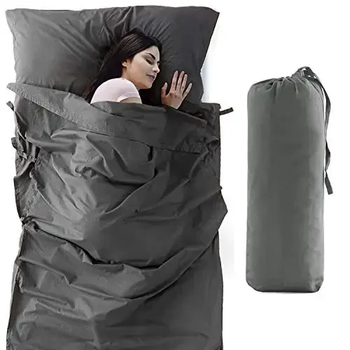 Lightweight-Camping-Sheets-Travel-Sheets-Sleeping-Bag-Liner-for-Hostel-and-Travel-with-Full-Length-Zipper-Sheet-Set