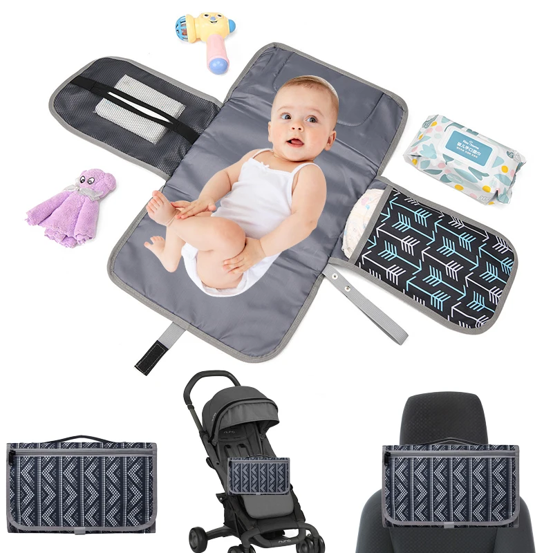 Lightweight-Compact-Foldable-Baby-Travel-Changing-Pad-Waterproof-with-Built-in-Pillow-Diaper-Cover-Included