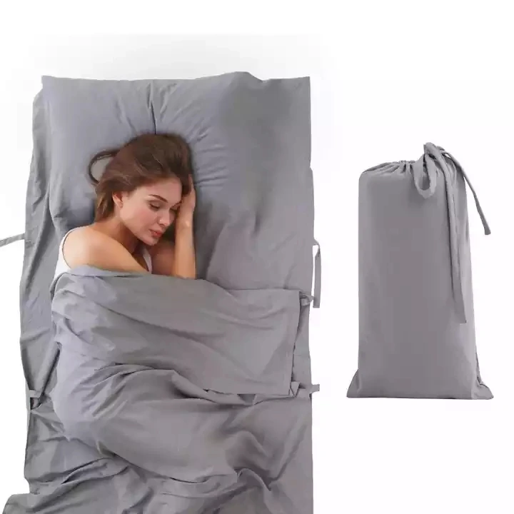 Lightweight-Full-Length-Zipper-Travel-Bedding-Set-Camping-Sheets-Sleeping-Bag-Liner-for-Hostel-and-Travel