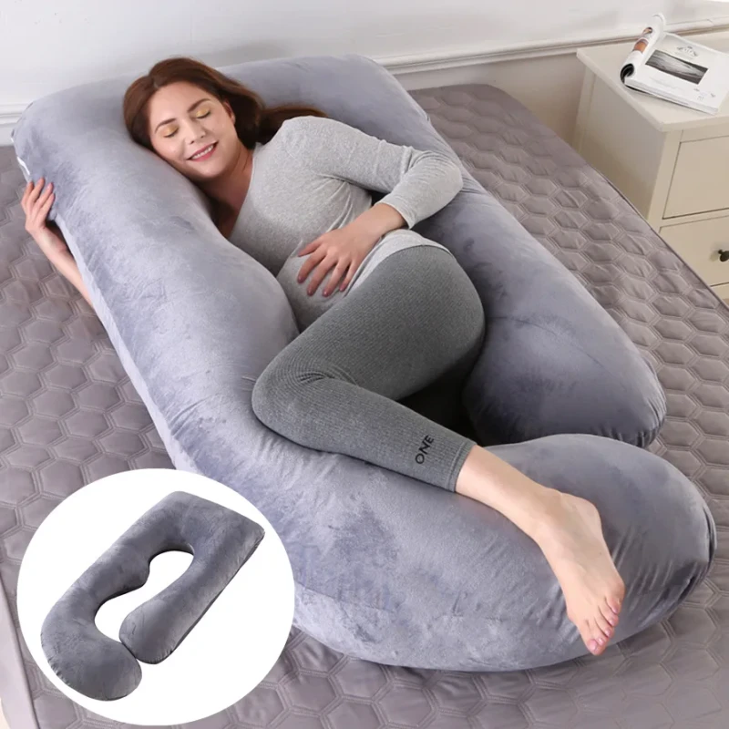 Lightweight-U-Shaped-Full-Body-Nursing-Pillow-for-Pregnant-Women-Memory-Massage-Features-for-Hotel-Camping-Use-Foam-Filled