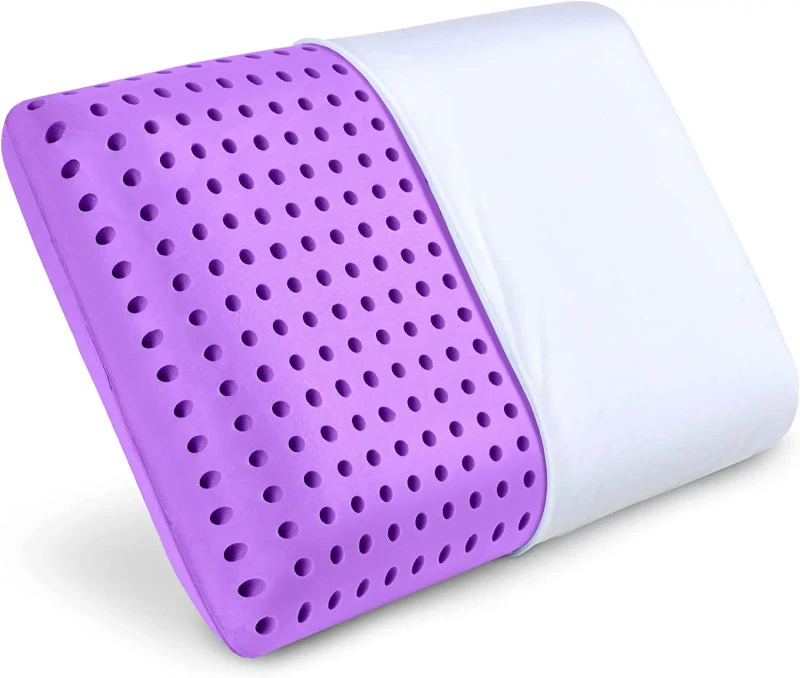 Lilac-Dreamer-Bed-Pillow-Cooling-Memory-Foam-Ventilated-Knitted-Fabric-Soft-Removable-Massage-Therapy-Neck-Hotels-Nursing
