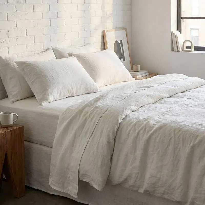 Linen-Mix-Tencel-Lyocell-Eucalyptus-300TC-Printed-Quilt-Cover-Set-Flat-Sheet-Fitted-Sheet-Pillowcases-Luxury