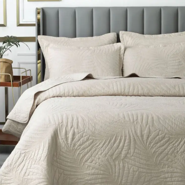 Linen-Quilted-Bed-Cover-Bedspread-King-Size-Coverlet