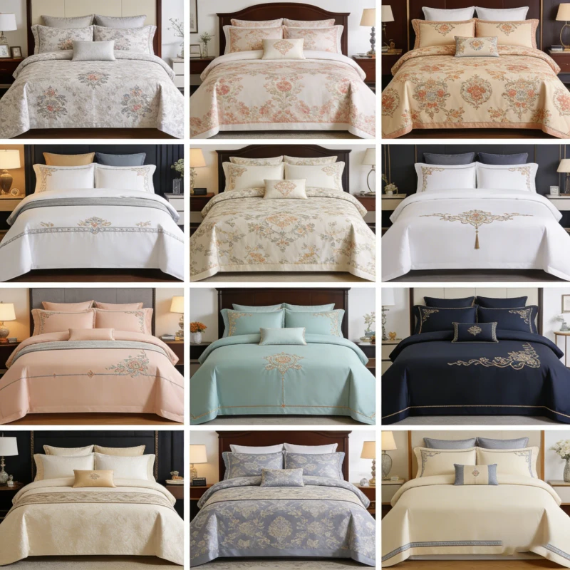 Linen-Striped-Sheet-Sets-Bed-Covers-Duvet-Cute-100-Cotton-Luxury-King-Size-Bedding-Set-Cotton-Polyester