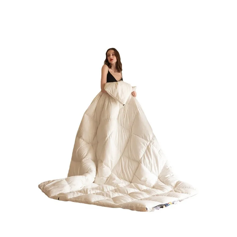 Luxurious-Goose-Down-Comforter-Set-Warm-Customized-Cotton-Duvet-Insert-Soft-Cotton-Fluffy-Hotel-Bedding-with-Ties