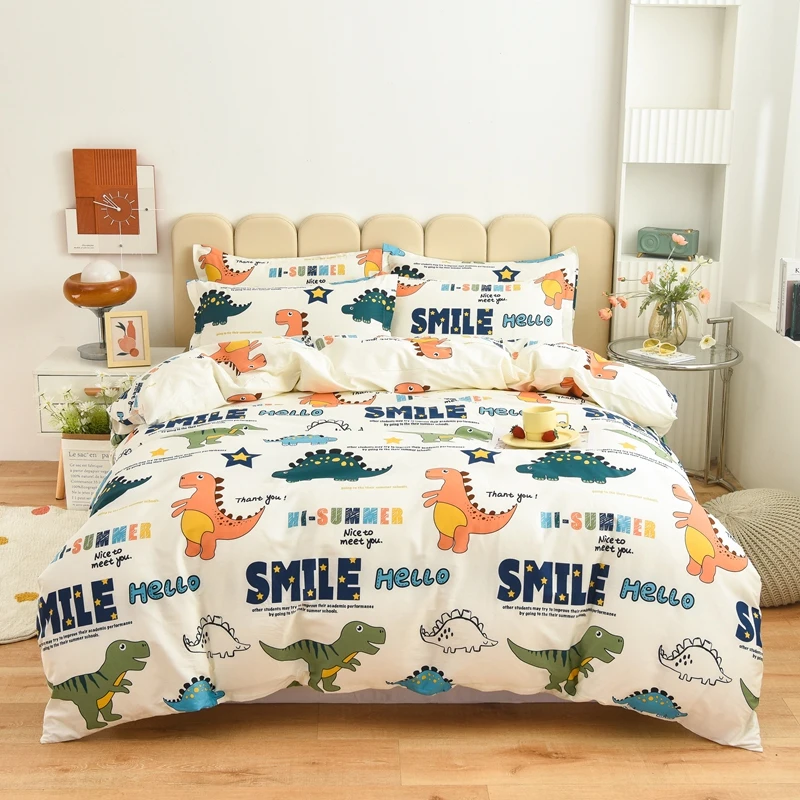 Luxury-100-Cotton-Bed-Sheet-Duvet-Cover-Set-Queen-Size-Cute-Cartoon-Floral-Patterns-Soft-Breathable-Home-Linens