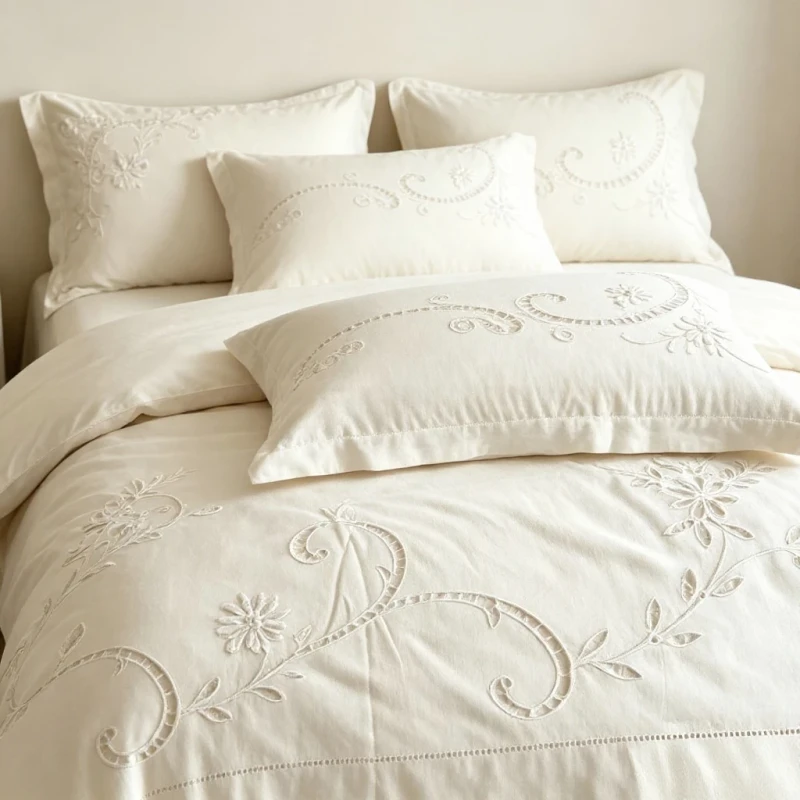 Luxury-100-Cotton-Floral-Embroidery-King-Size-Duvet-Cover-Four-Piece-Bedding-Set-Soft-Breathable-4-Pcs-for-Home-Use