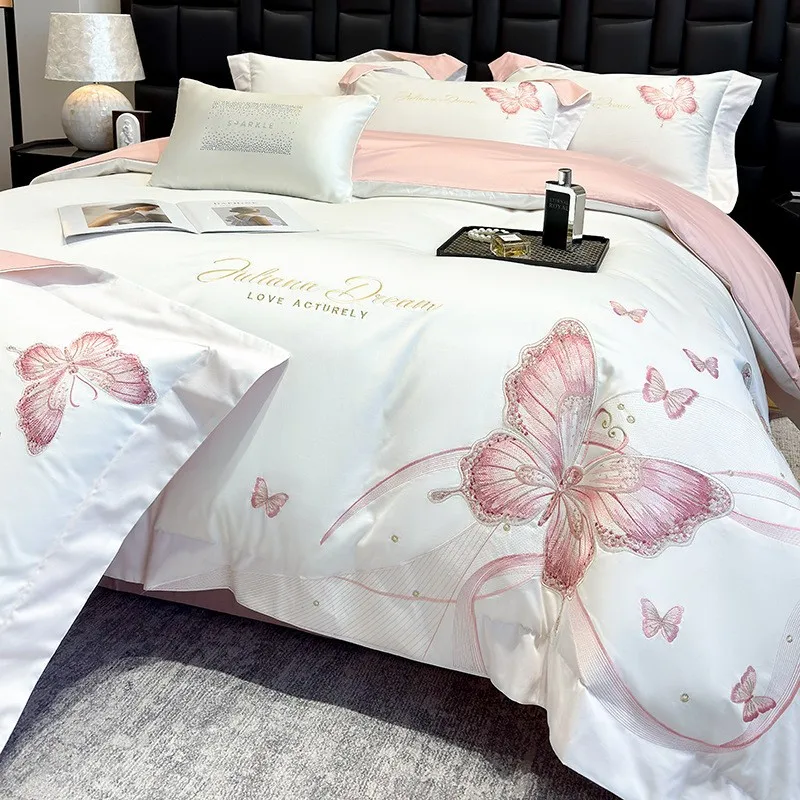Luxury-100-Cotton-Home-Bed-Sheet-Bedding-Comforter-Set-4-Pcs-Bedding-Set