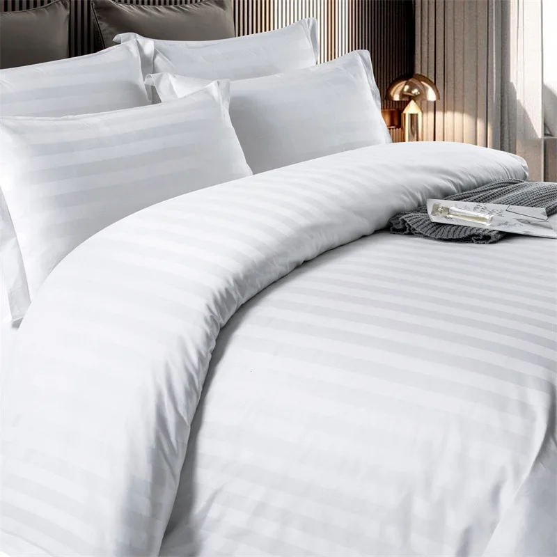 Luxury-100-Cotton-Satin-Stripe-Hotel-Bedding-Sets-Customizable-Queen-King-Sizes-White-Bed-Sheets-Hotel-Hospital-Use