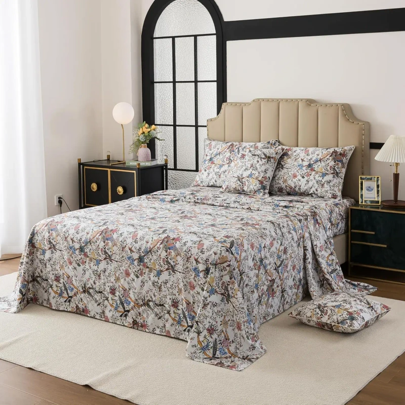 Luxury-100-Egyptian-Cotton-Fitted-Sheet-Breathable-Soft-Flat-Sheet-Vintage-Farmhouse-Bed-Sheet-Set-for-Home