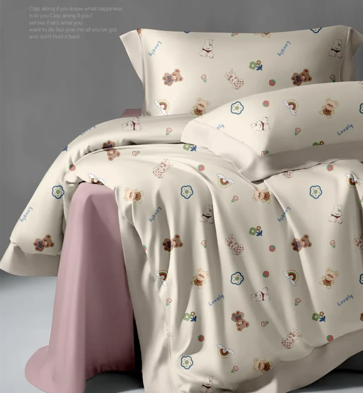 Luxury-100-Tencel-Bedding-Sets-Bedsheet-Set-Cooling-Summer-Blanket-Print-Designs-300TC-Satin