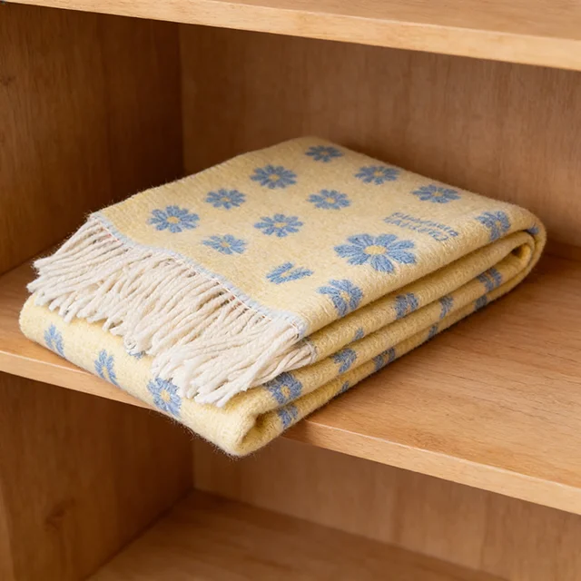 Luxury-100-Wool-Woven-Throw-Blanket-Custom-Design-Sofa-Bed-Home