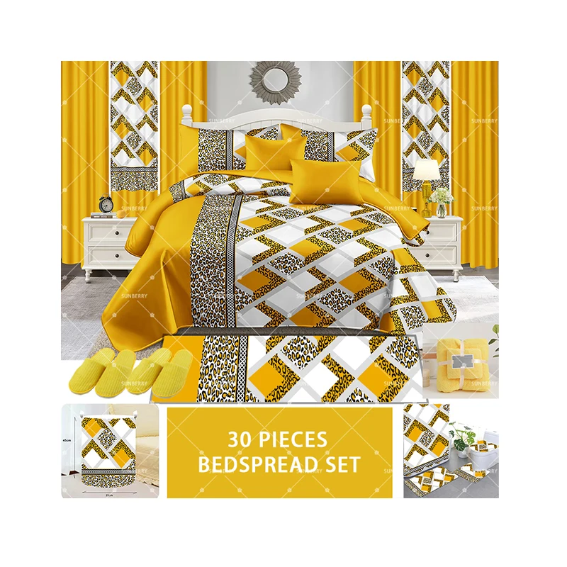 Luxury-30-Piece-Bedding-Set-Cotton-Feeling-Quilt-Set-Printed-Bedsheet-Set-Quilted-Bedspread-with-Curtains-Living-Room