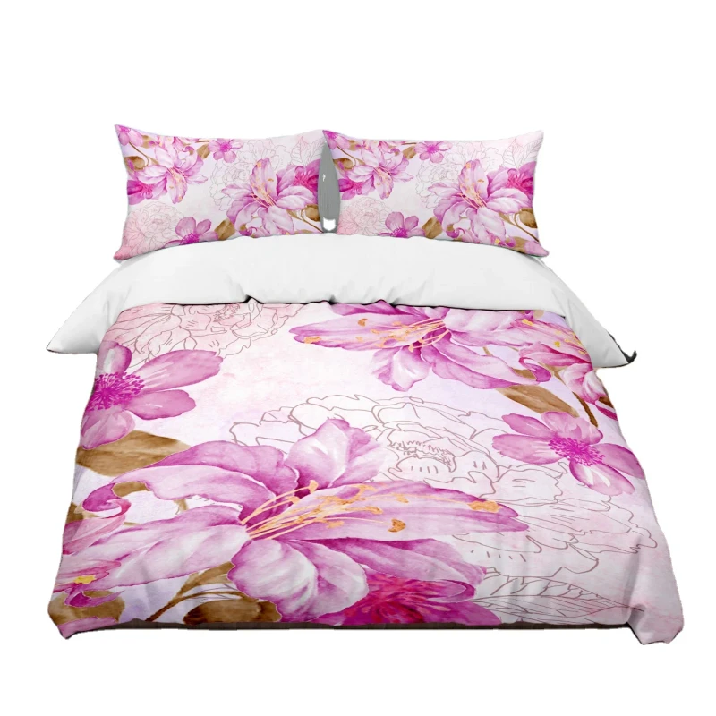 Luxury-3D-Flower-Geometric-Printed-3-Pcs-Quilt-Cover-Bed-Sheet-Set-King-Size-Home-Designer-Bedding-1