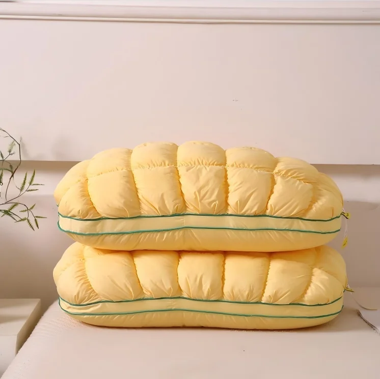 Luxury-3D-Pineapple-Bun-Pillow-Grid-Quilted-Bed-Pillows-20x30-Inch-Soft-Fluffy-Microfiber-Filled-Pillows-for-Neck-Support