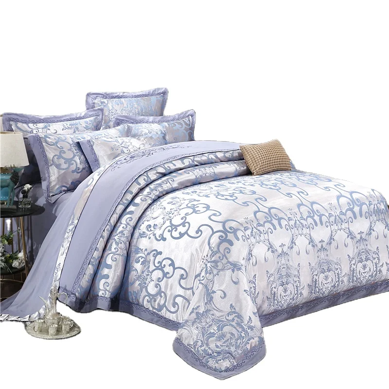Luxury-4-Piece-Jacquard-100-Cotton-Reversible-Water-Resistant-Bedding-Set-Queen-King-Size-Elegant-Design-Quilts-Collection