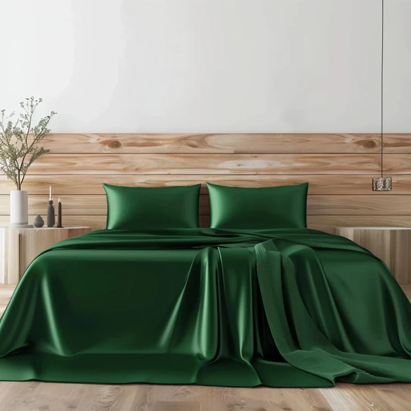 Luxury-4-Piece-Satin-Sateen-Silky-Bed-Sheet-Set-Bedding-Collection-Duvet-Cover-Sets-Flat-Sheet-Set