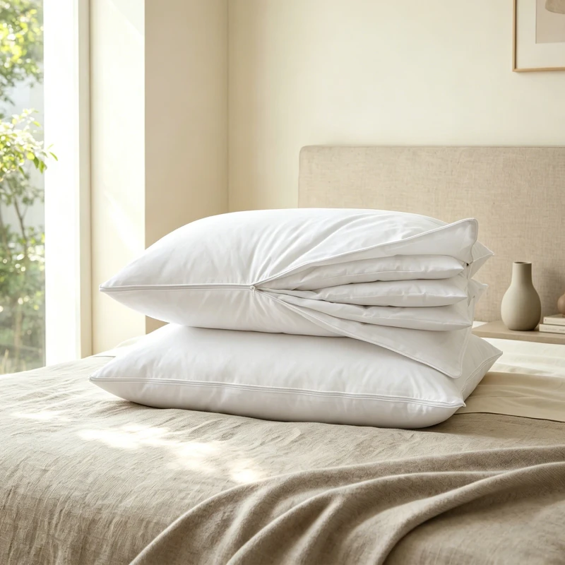 Luxury-5-Layer-Goose-Down-duck-Down-Feather-Pillow-Insert-Cotton-Cover-Adjustable-Neck-Support-Pillow-Inner-OEM-ODM