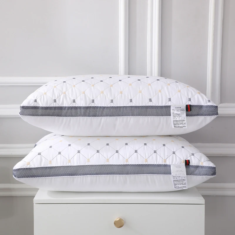 Luxury-5-Star-48-74cm-Bed-Pillow-with-200TC-Polyester-Cotton-Cover-Anti-static-for-Neck-Support-in-Modern-Luxury-Hotels