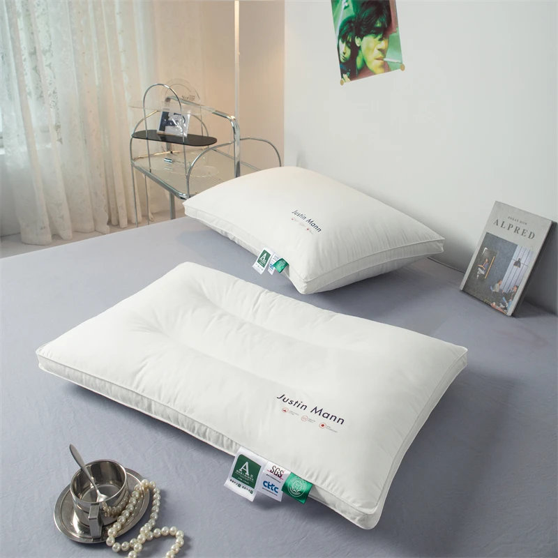 Luxury-5-Star-Hotel-Bed-Pillow-60S-Cotton-Cover-Microfiber-Filling-Customizable-300tc-Thread-Count-Breathable