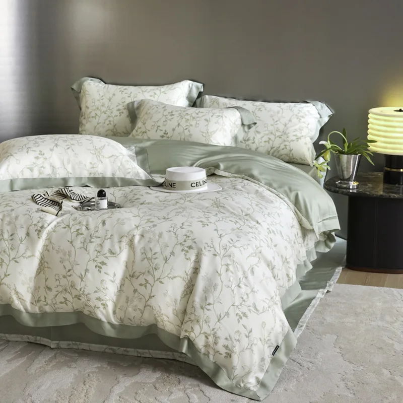 Luxury-All-season-Comforter-Set-Quality-Watercolor-Artistic-Landscape-Soft-Silk-Like-Bedding-2-Pillowcases-Flat-Fitted-400TC