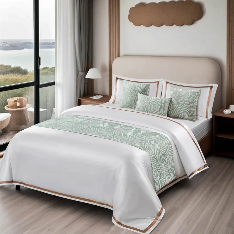 Luxury-Bed-Runners-and-Matching-Pillows-Green-Queen-Size-Bed-Runners-Scarf-Hotel-Custom-logo-Bed-Runner-and-Cushion-Set