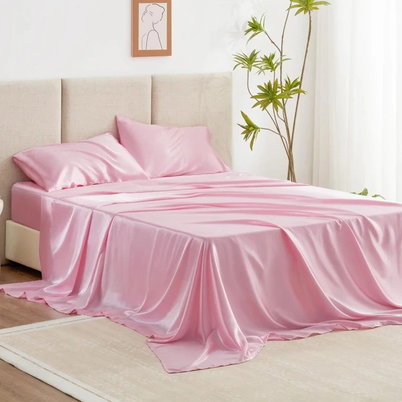 Luxury-Bed-Sheets-Sets-Bedding-Set-Fitted-Sheet-with-Deep-Pocket-and-Pillow-Cases-4-Piece-Silky-Flat-Satin-Sheet-Set
