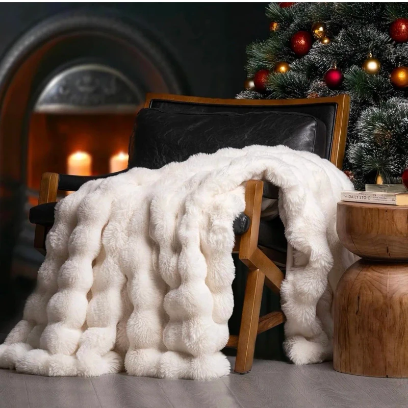 Luxury-Bubble-Texture-Thick-Plush-Soft-Warm-Decorative-Sofa-Bed-Home-Textile-Faux-Rabbit-Fur-Blanket