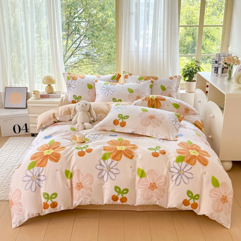 Luxury-Classic-100-Cotton-Four-piece-Living-Room-Home-Baby-Bedding-Sets
