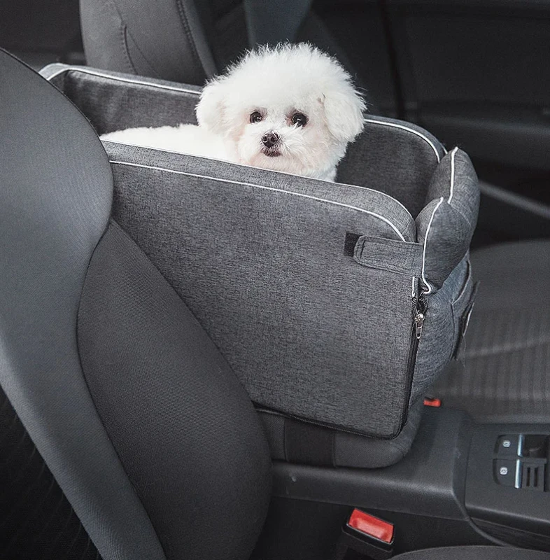 Luxury-Classic-Elegant-Car-Pet-Carrier-with-Zipper-Closure-Safety-Seat-and-Center-Control-Bed-for-Dogs-Travel