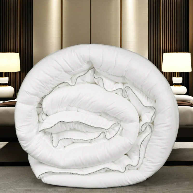 Luxury-Cotton-Silk-Jacquard-Satin-Duvet-Comfortable-Stylish-Feather-Quilt-with-Polyester-Filling-for-Home-or-Hotel-Use
