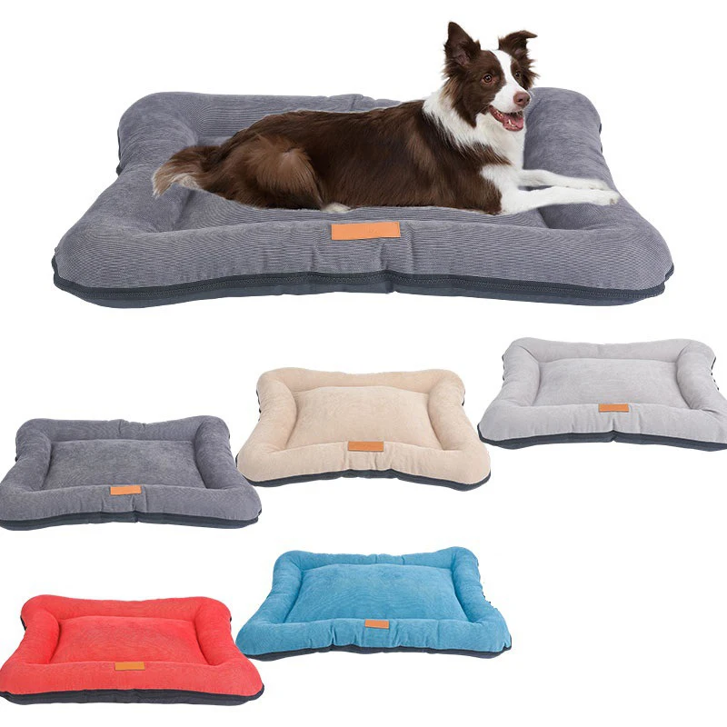 Luxury-Custom-Corduroy-Solid-Pattern-Breathable-Dog-Bed-Calming-Mattress-Washable-Cover-for-Small-Medium-Large-Dogs