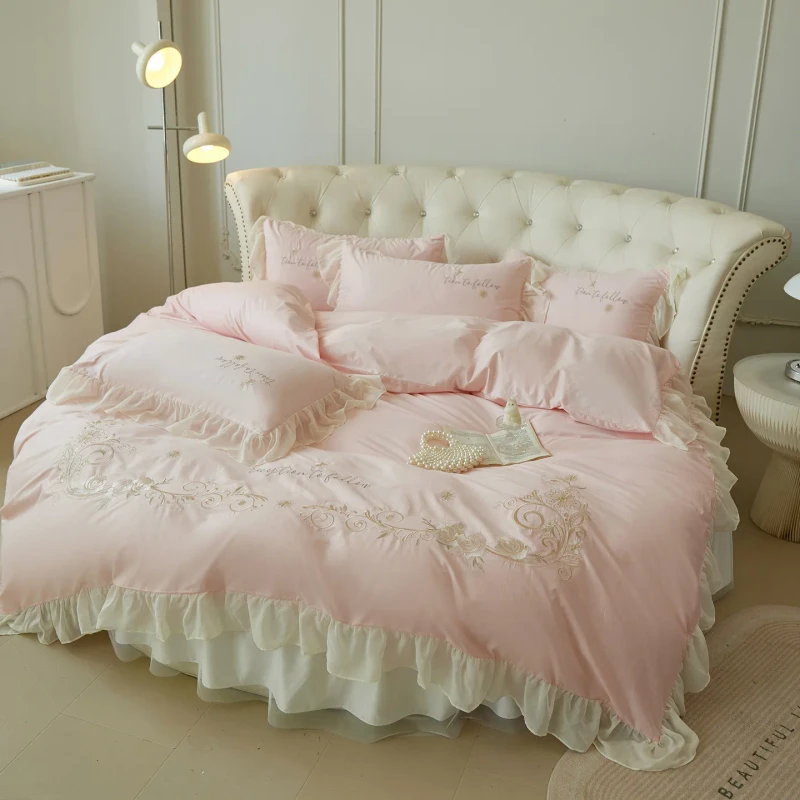 Luxury-Design-Round-Bed-Fitted-Sheet-Cotton-Non-slip-Mattress-Cover-Hotel-Home-Romantic-Bedding-Set-Bed-Skirts-with-Pillowcase