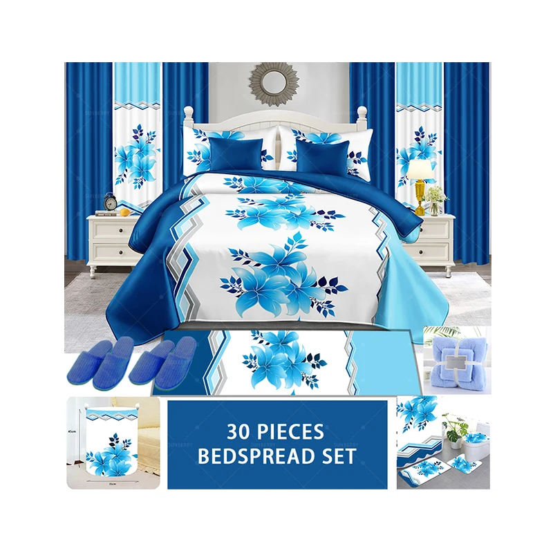 Luxury-Designs-30-Pieces-Bedding-Sheet-Set-Cotton-Filling-Bedspread-Bedding-Set-with-Curtains-King-Size-Quilted-Quilt