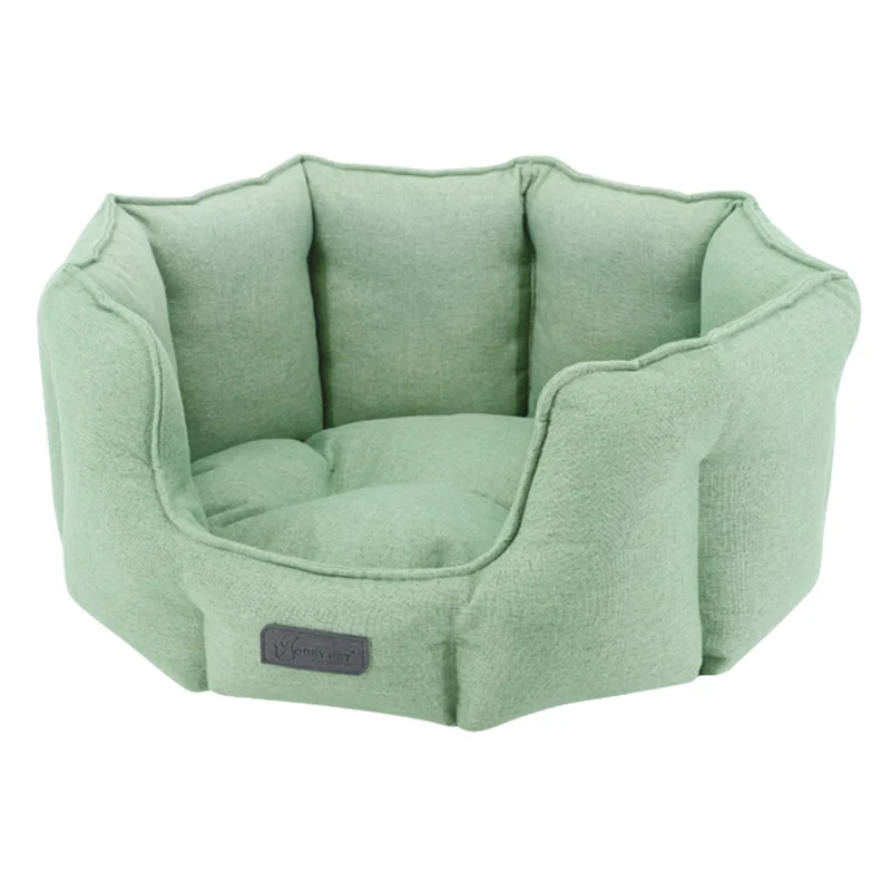 Luxury-Dog-Bed-in-Candy-Colors-Eco-friendly-Round-Oval-Pet-Bed-with-Velvet-Linen-Wool-Foam-Materials-Stylish-Cat-Bed