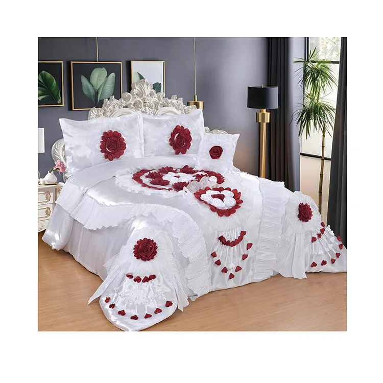 Luxury-Eco-friendly-Soft-Hand-Feel-European-Style-Quilted-4-Piece-Jacquard-Lace-King-Size-Bedspread-Set-Bedspread-Bedding