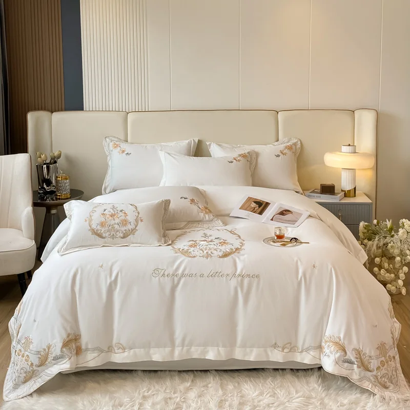 Luxury-Egyptian-Cotton-200TC-Woven-Striped-Geometric-King-Size-Complete-Bedding-Set-with-Duvet-Cover