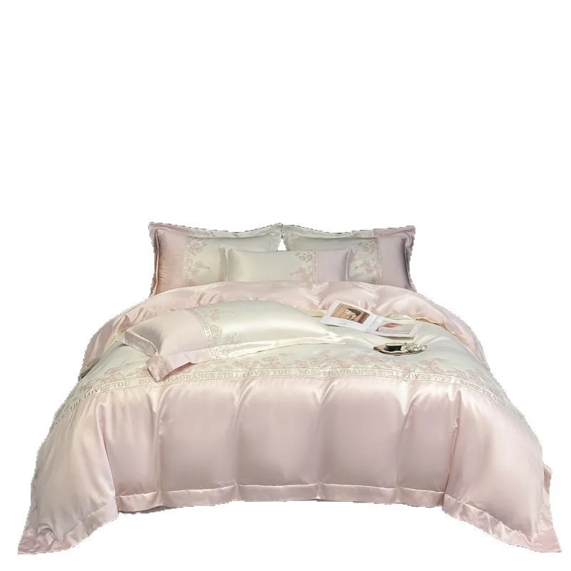 Luxury-Elegant-Embroidered-Ice-Silk-Duvet-Cover-Set-Silky-Smooth-Skin-Friendly-Bed-Sheet