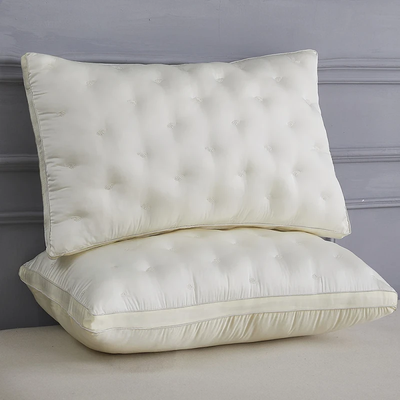 Luxury-Embroidered-White-Hotel-Pillows-Silk-Smooth-Fabric-Height-Adjustable-Pillows-for-Hotel-Home-Bedding