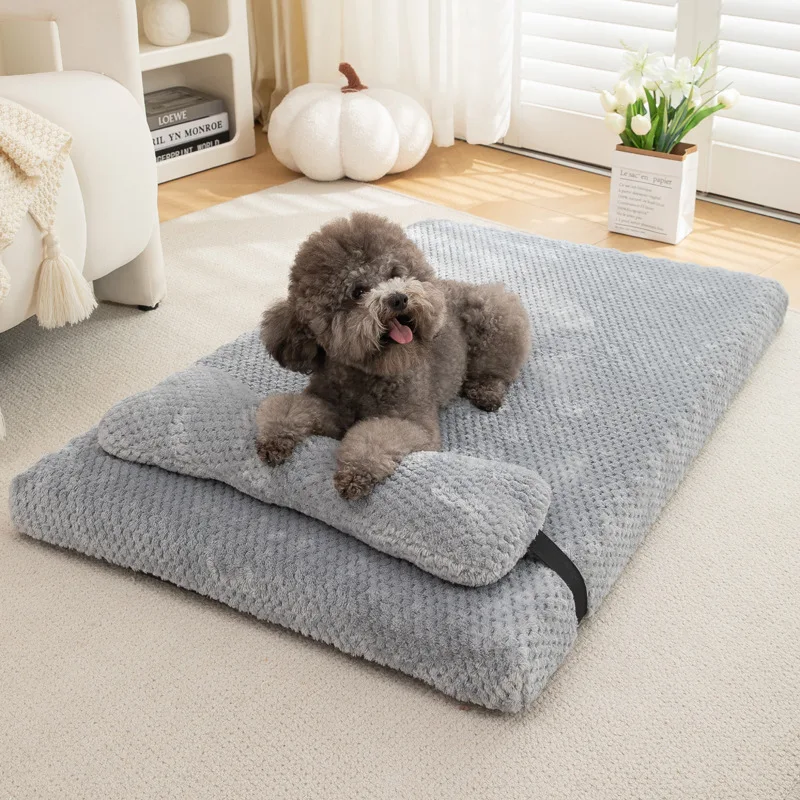 Luxury-Fashion-Eco-Friendly-Dog-Bed-Removable-Washable-Warm-Soft-Cloth-Pillow-Solid-Pattern-Nest-Kennel-for-Small-Medium-Large