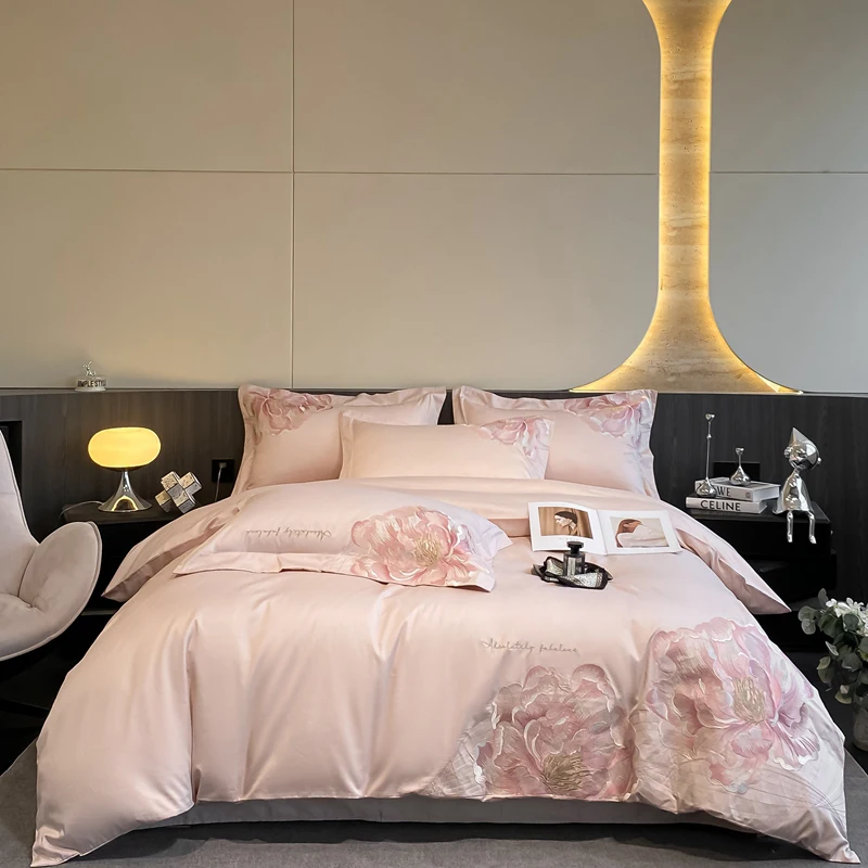 Luxury-Floral-100-Cotton-High-Precision-Embroidery-4-Piece-Duvet-Cover-Set
