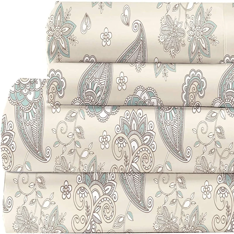 Luxury-High-Quality-300TC-Cotton-Fabric-4PCS-Bedding-Sheet-Sets-for-Home