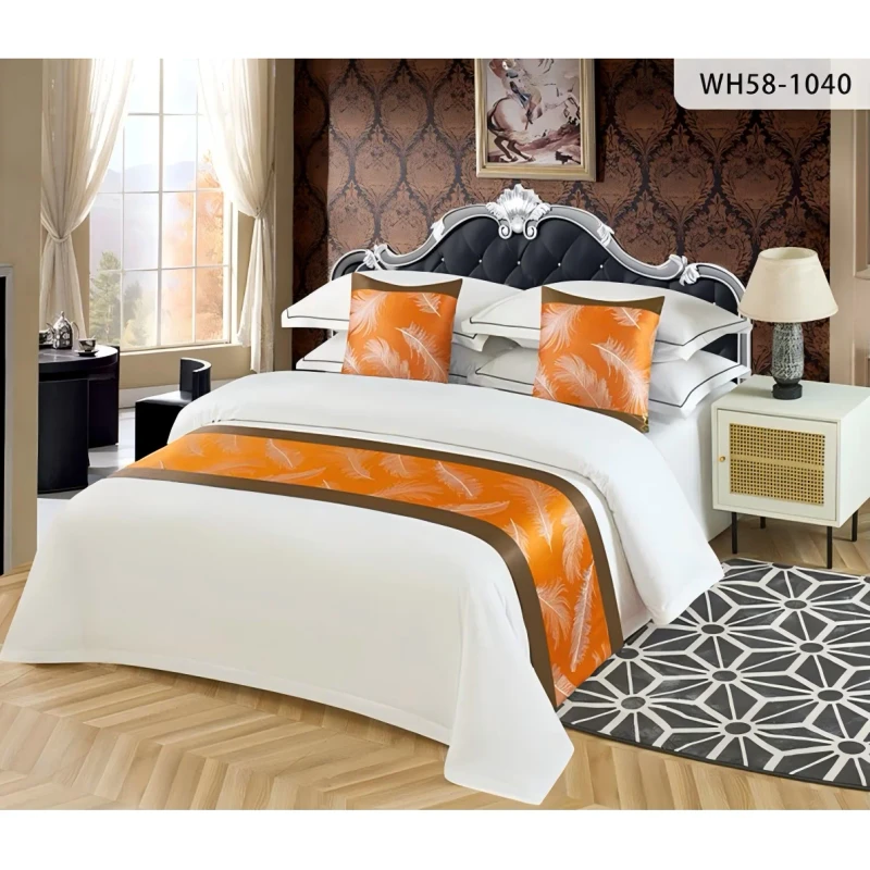 Luxury-Hotel-Grade-Jacquard-Bed-Runner-Cartoon-Animal-Embroidery-Eco-Friendly-Anti-Bacteria-Polyester-Modern-Minimalist-Design
